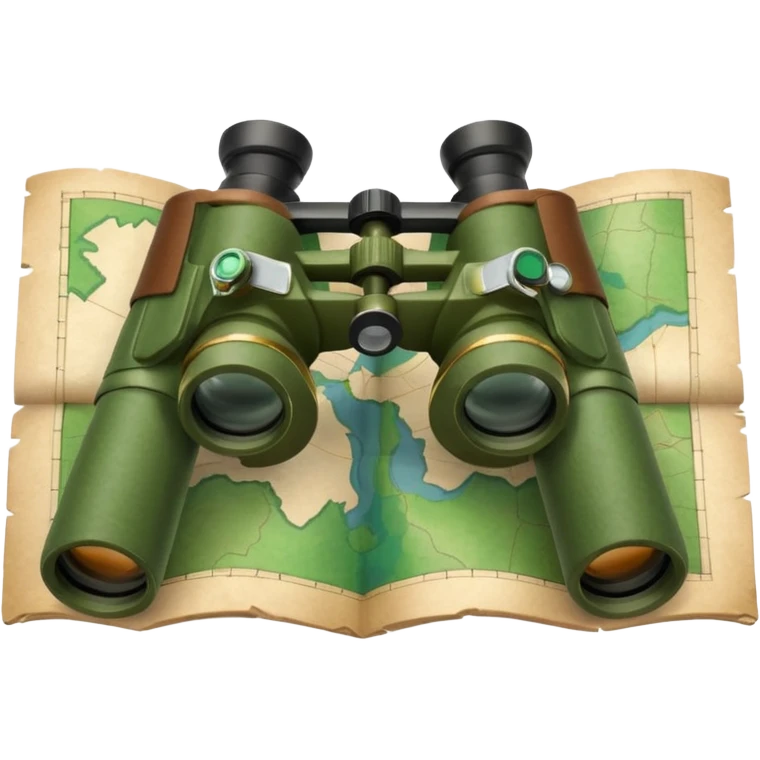 military map with small binoculars emoji