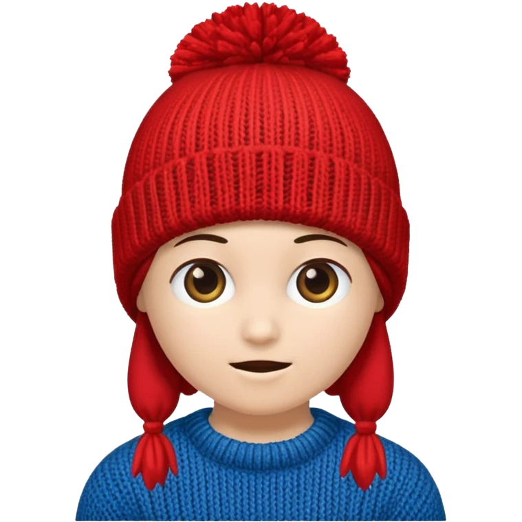 빨간 비니 모자 emoji