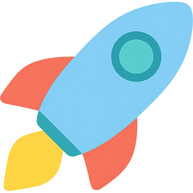 Vector minimalistic icons of rocket emoji