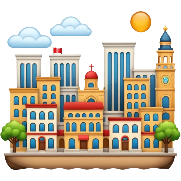 Hamtramck city emoji with multicultural elements and city landmark in iOS Apple style emoji