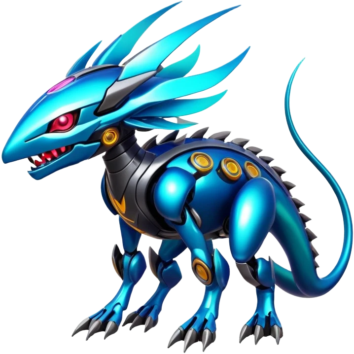  exotic futuristic modern cyber-Fakémon-Digimon-Vernid-creature emoji