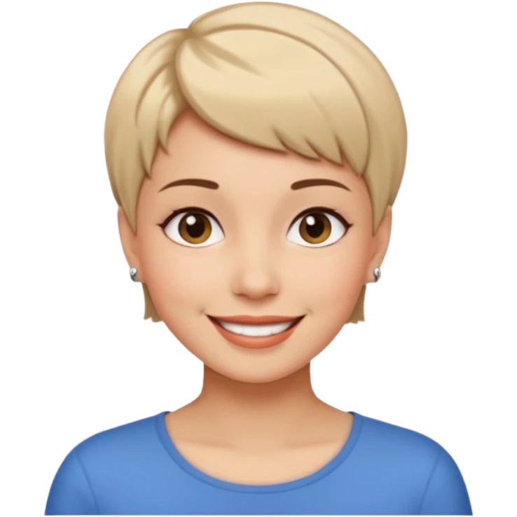 female very short hair  emoji