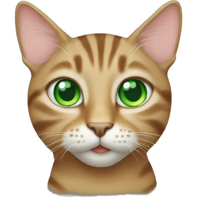 Tabby cat with green eyes emoji