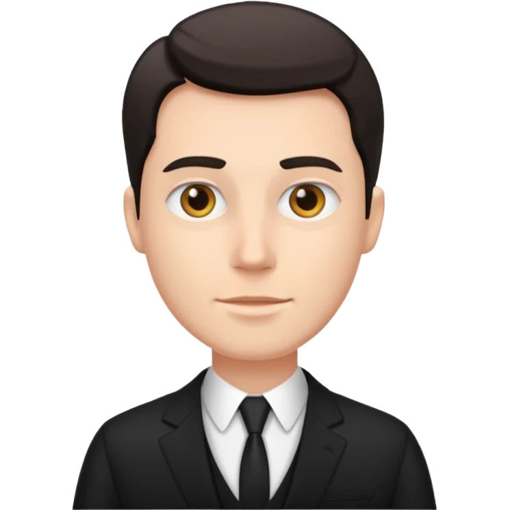 a white man in a black suit emoji