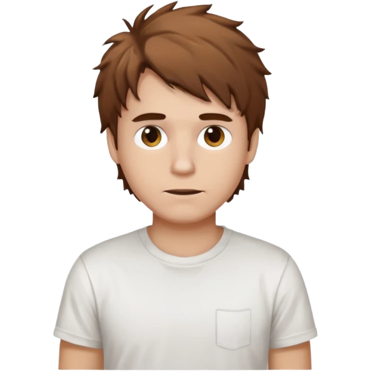 man white skin brown messy hair emoji