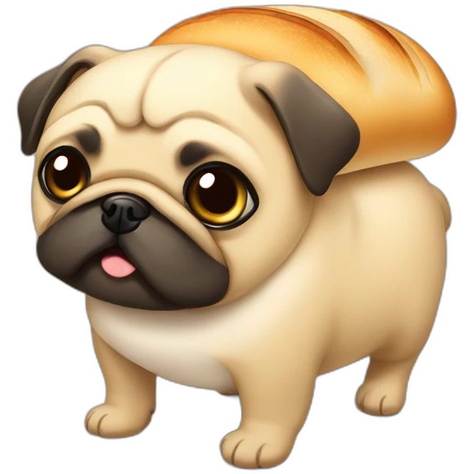 Loaf of bread - pug emoji