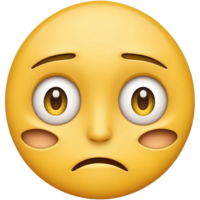 Baffled yellow emoji face, eyes open, one eyebrow raised emoji