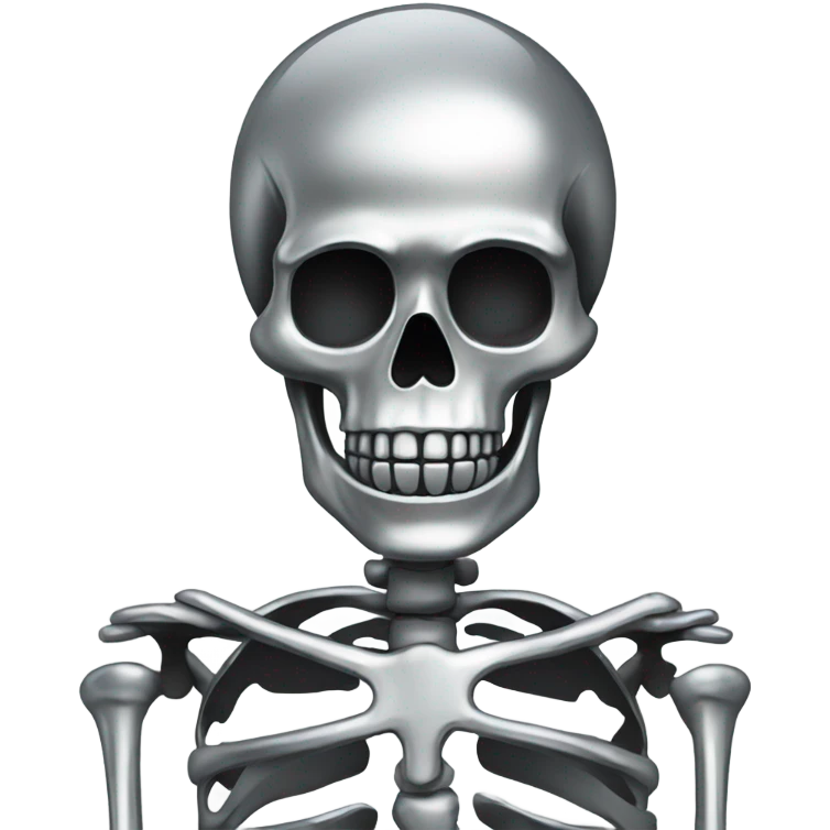 Skeleton made out of chrome emoji