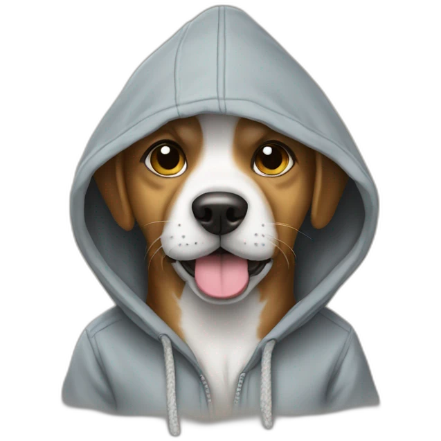 dog weaing a hoodie emoji