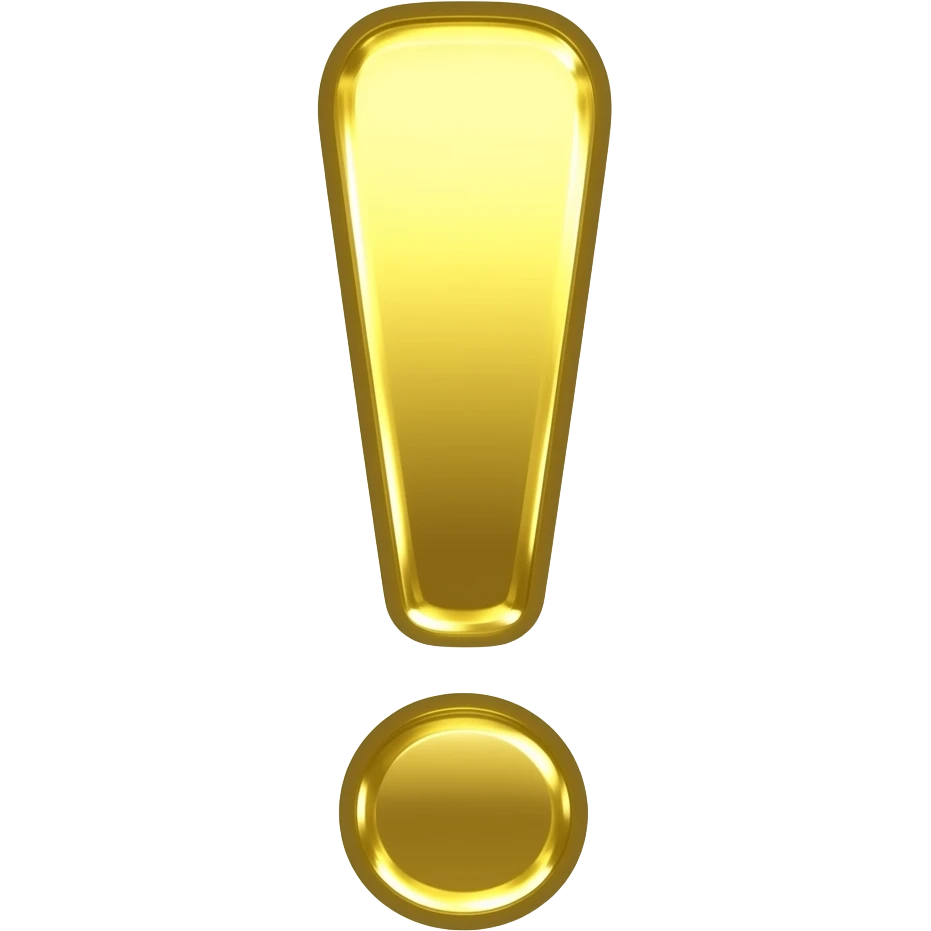 Eureka!: pixar-style 3D emoji style, glossy surface, soft shadows, white background, centered, no text, glowing super exclamative,  gold, emoji