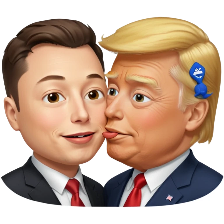 elon musk kissing trump emoji