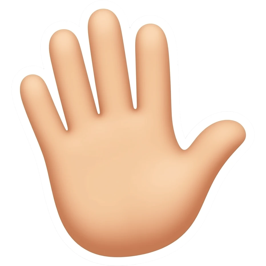 Рука - Нарисованный Стикер, нежные цвета emoji