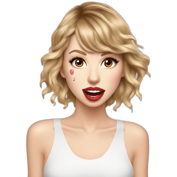 taylor-swift-selfie-milk-on-face-dripping emoji