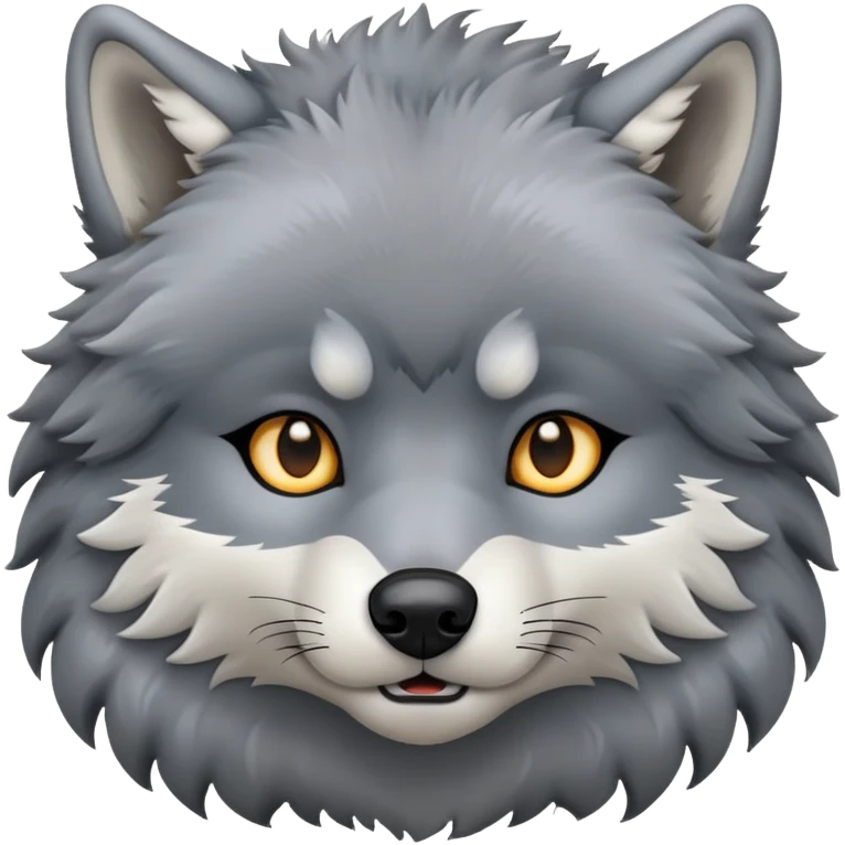 wolf full face gray, front view emoji