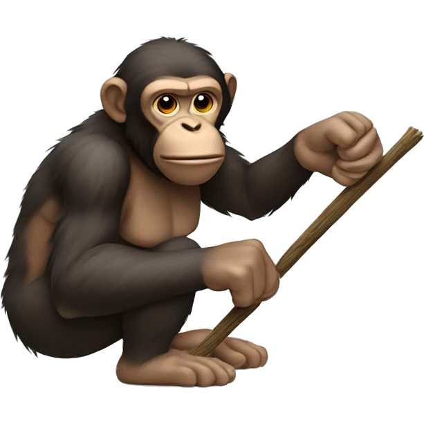 ape hands trying to break a bundle of sticks emoji