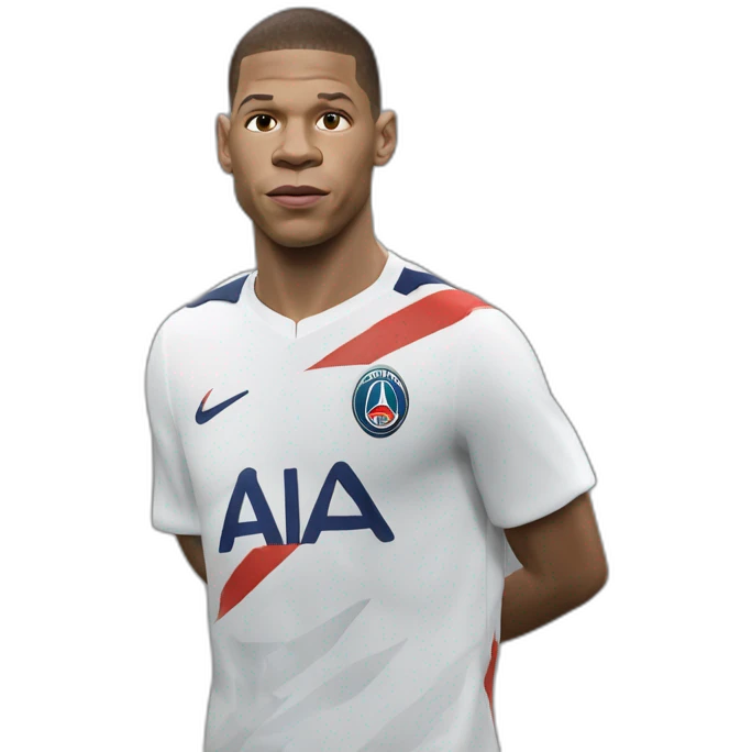 Mbappé choqué main sur la tête emoji