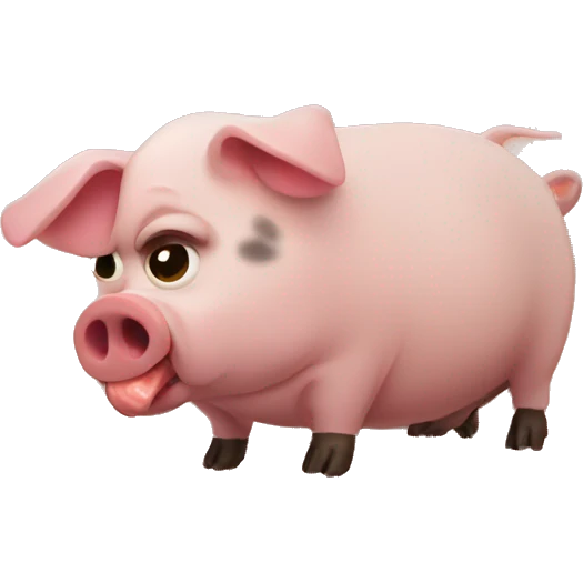 sausage eating slope pig emoji