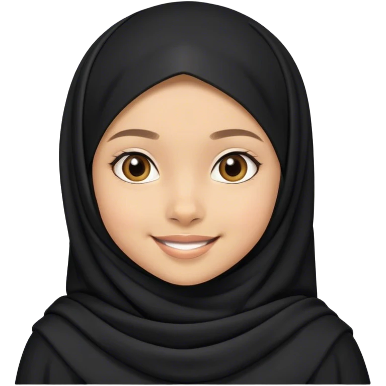 Light skin girl 11 years old black hijab smiling  emoji
