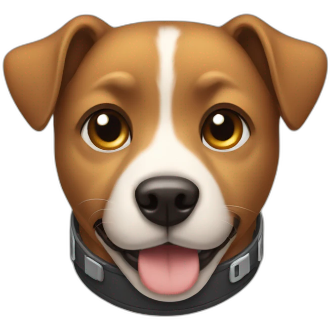 dog with a protective collar around the neck emoji