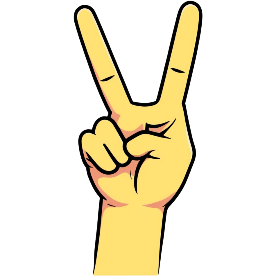 hand making the peace sign emoji