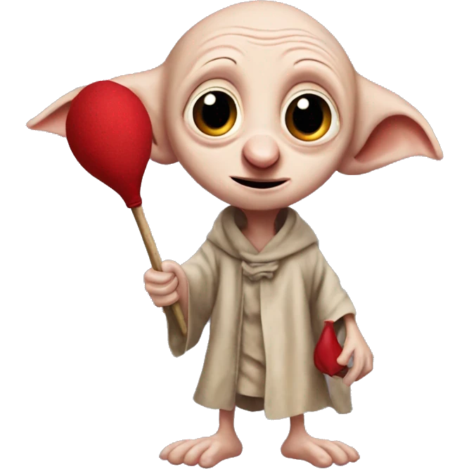 Dobby holds a red sock in his hand emoji