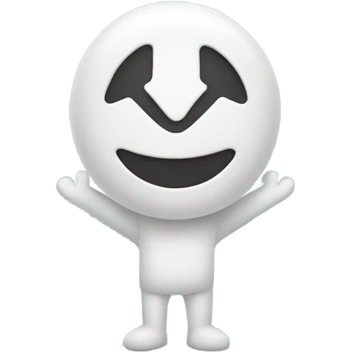 Peace sign logo with arms and legs emoji
