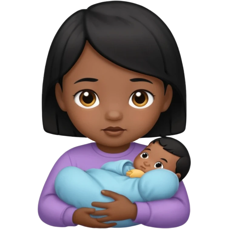 Baby black hair emoji