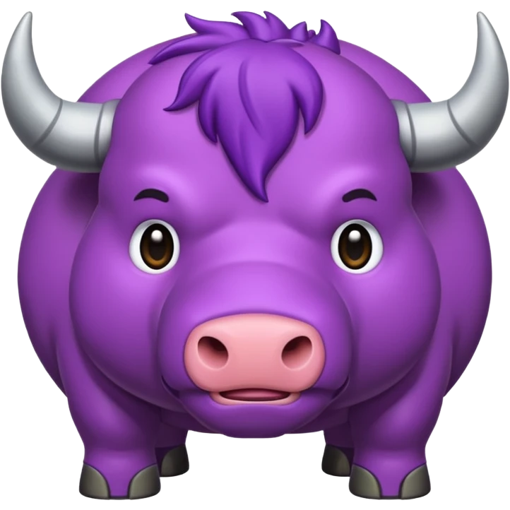 Quiero un toro de color violeta y esta enojado emoji