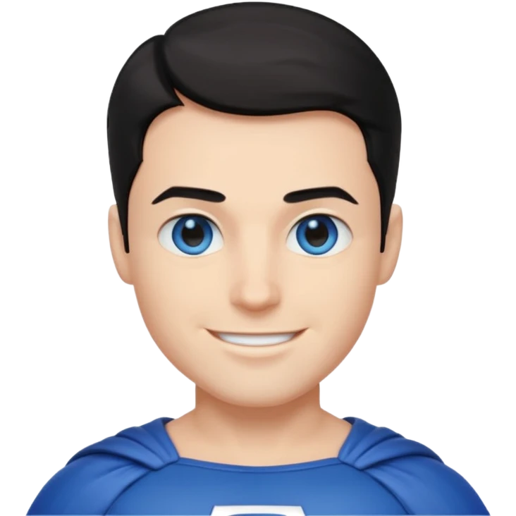 Male superhero face happy emoji