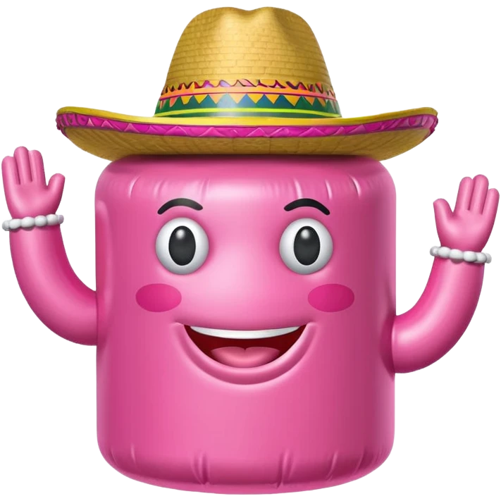 jeff koons pink spam sombrero inflatable sculpture  emoji