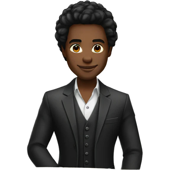 casino dealer black hair and dark skin emoji