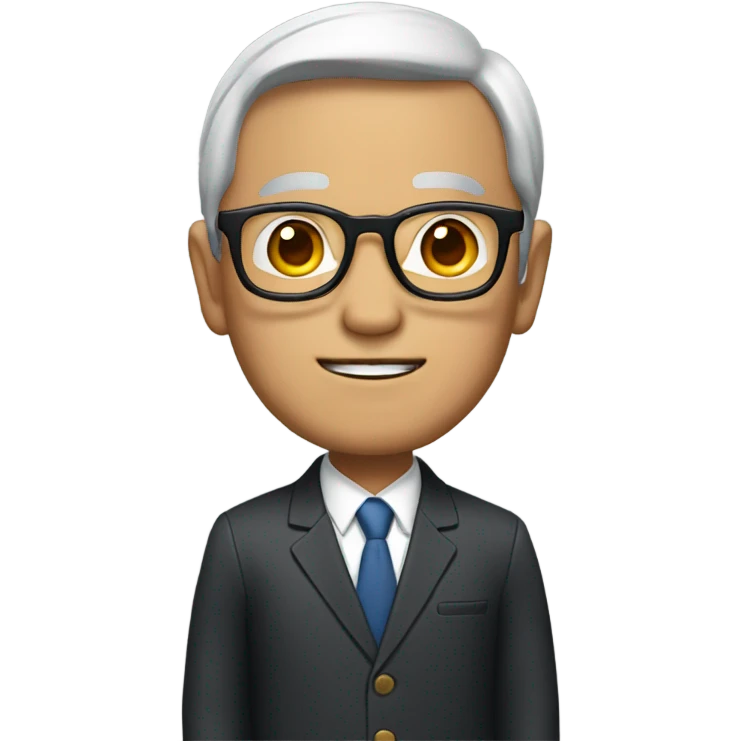asia oldman with suit no eyeglasses emoji