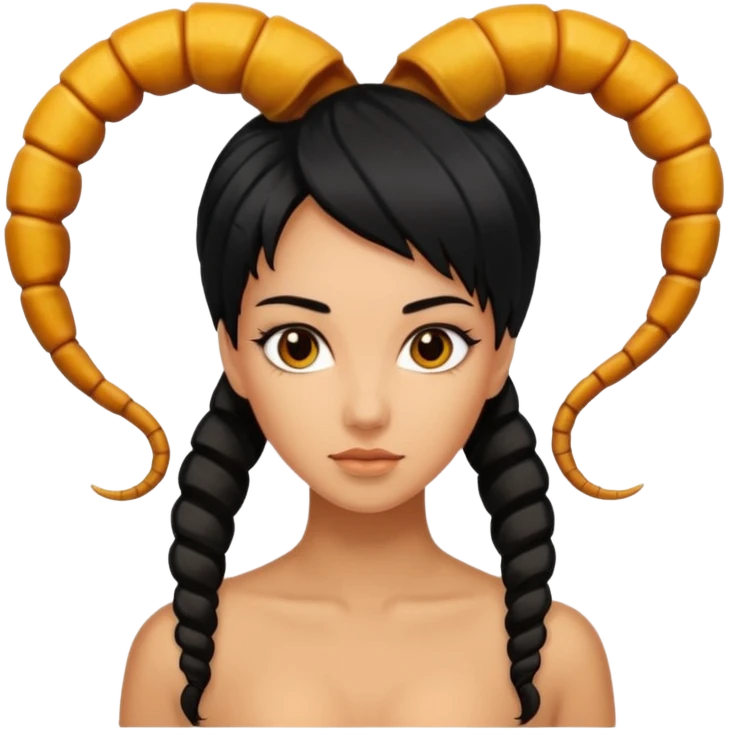 woman with a scorpion tail-shaped hairstyle. emoji