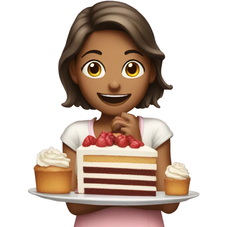 Girl eating cake  emoji