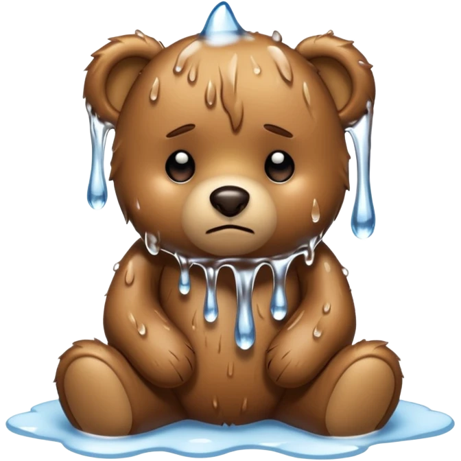Sad Teddy bear with icicles dripping off her emoji