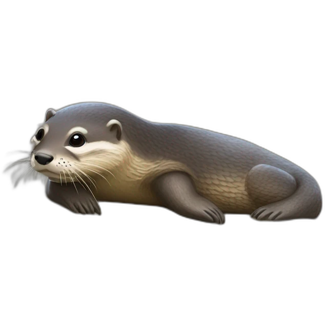 Loutre sur une tortue  emoji