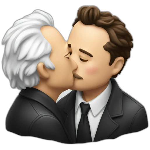 Elon musk kissing Einstein emoji