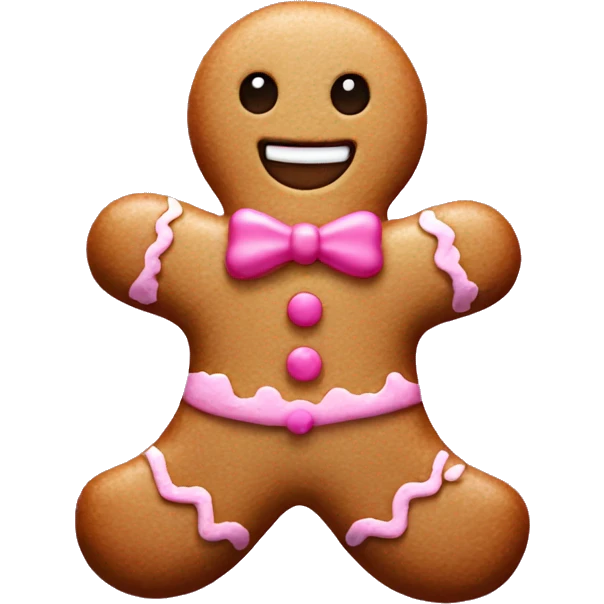 Pink gingerbread man emoji