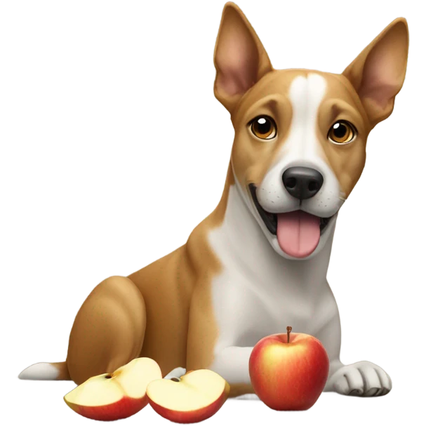 Dog eating Apple emoji