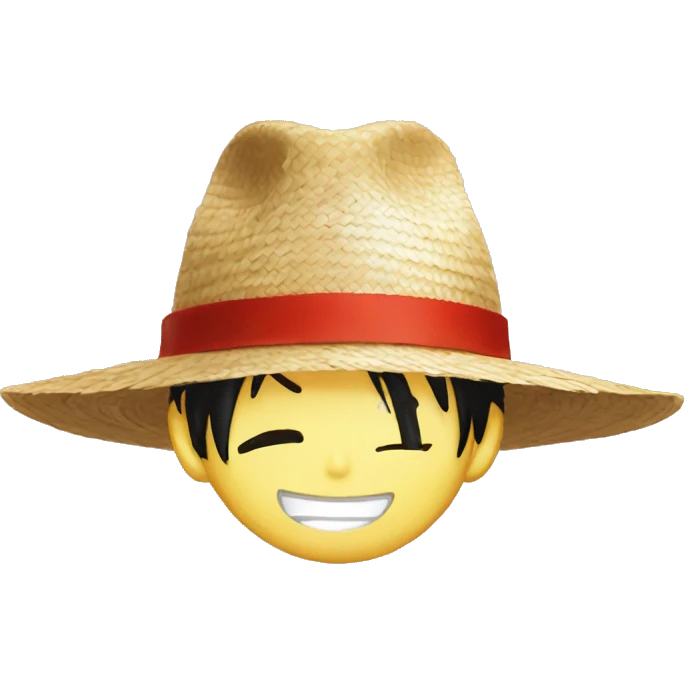 Straw hat with a red band luffy  emoji