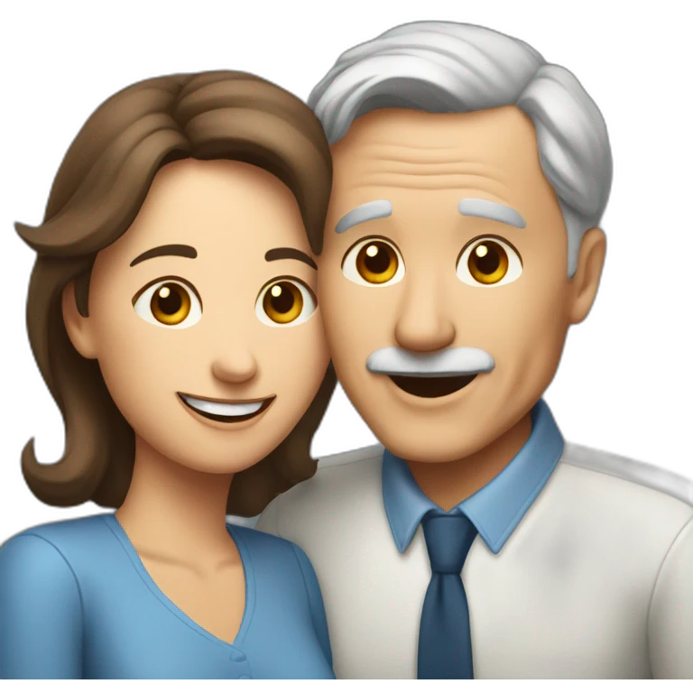 44 old man with brown hair congratulating his wife on the 19th emoji
