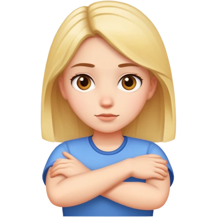 Girl crossing her arms emoji
