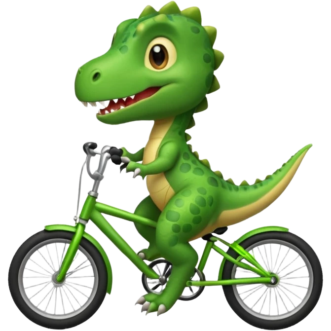 Baby dinosaur riding a bike  emoji