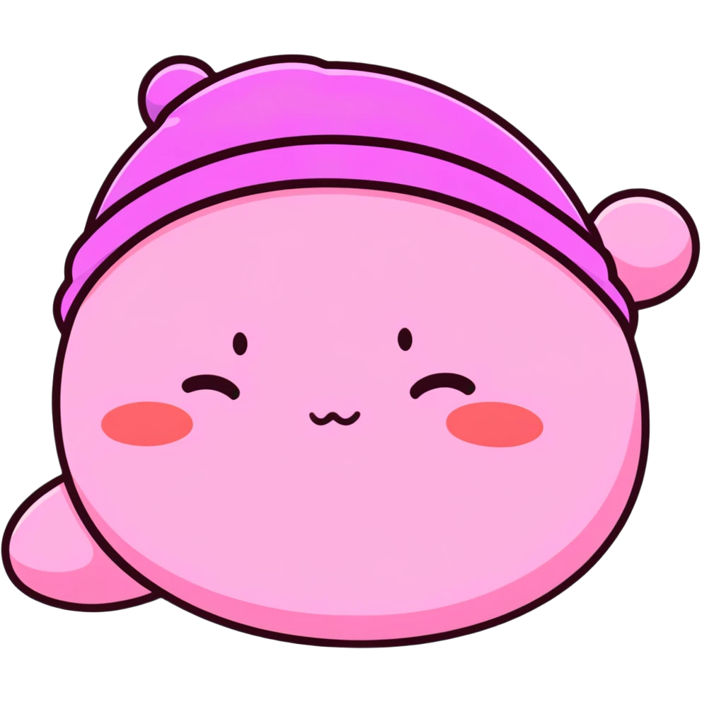 Kirby dreaming in a hat emoji