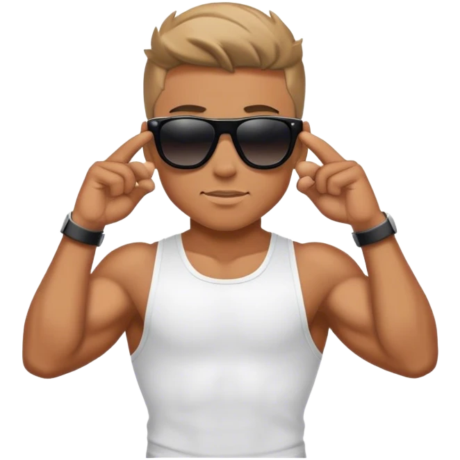 muscular boy in sunglasses emoji