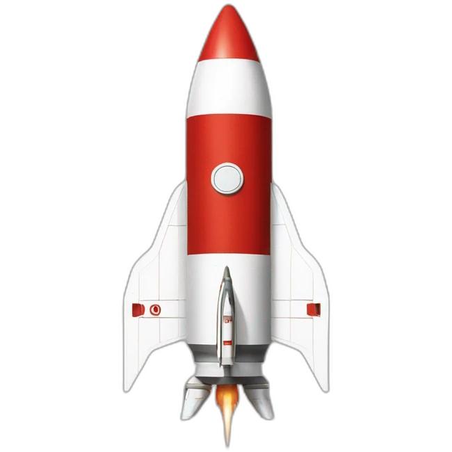 Tintin red and White rocket emoji