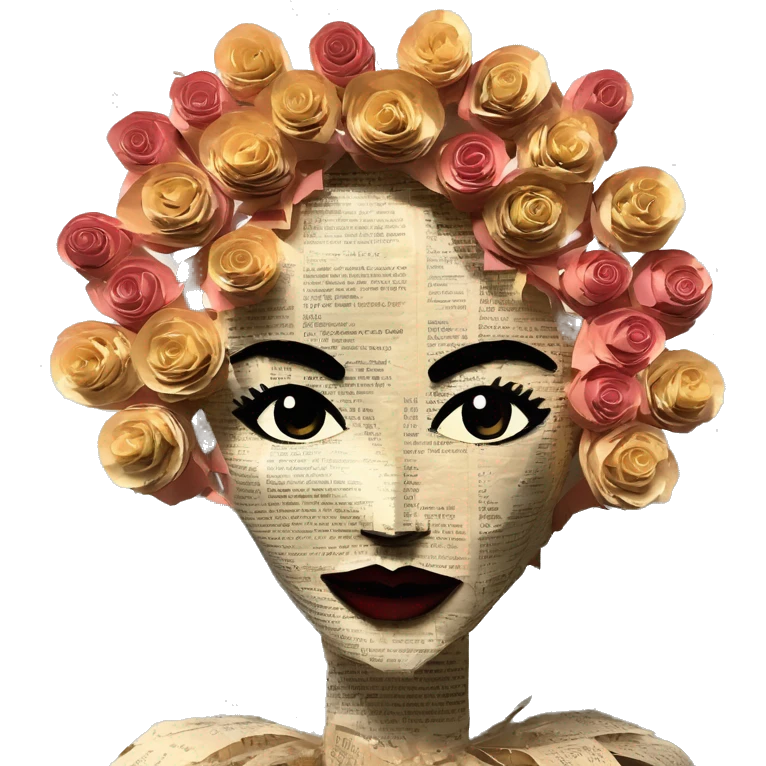  lady face made of 420 origami newspaper roses hemp leaves lantern fairy lights burning paper flowers and hemp leaves in hair  emoji