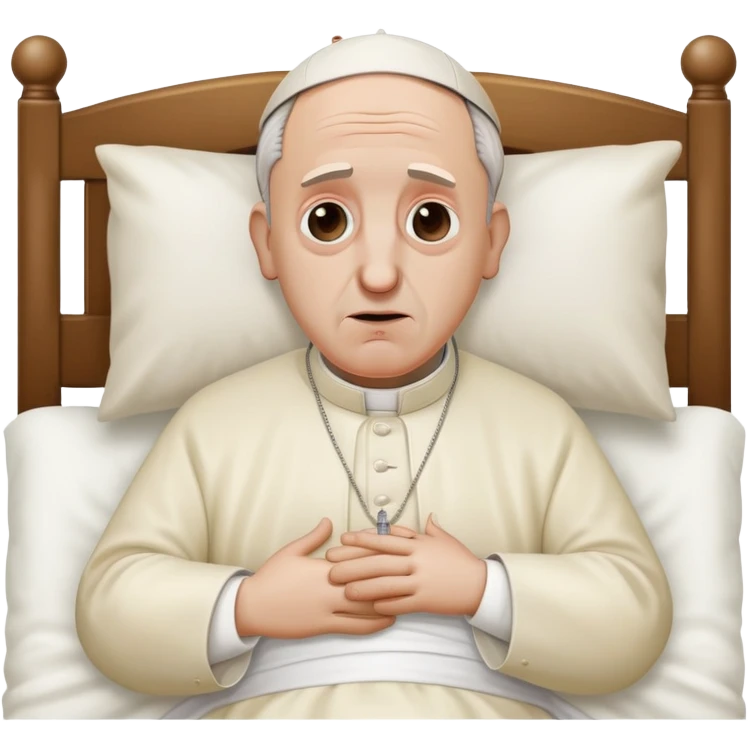 Papa Francesco sick in bed emoji