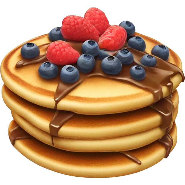 pancakes with nutella and berries on top emoji