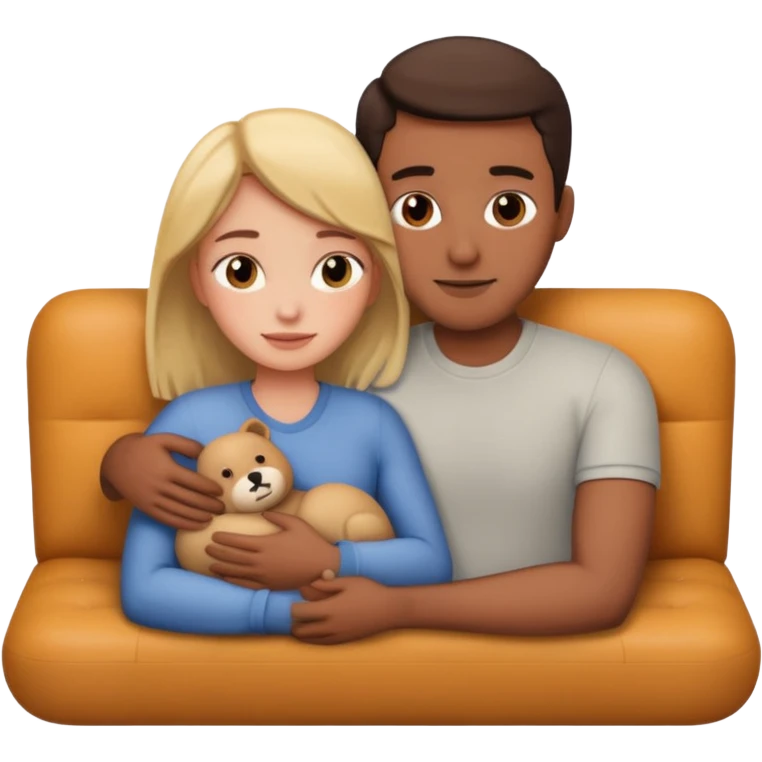 Couple cuddling on couch naked emoji